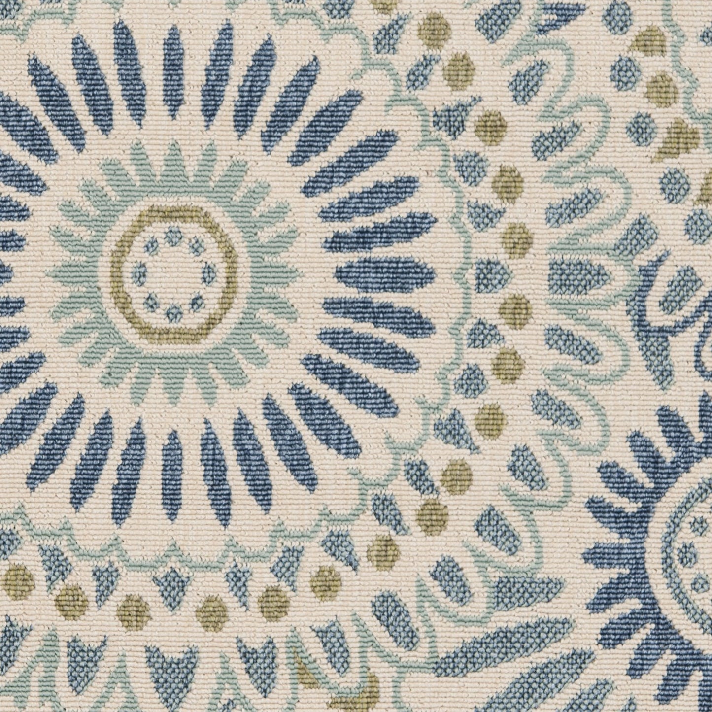 SAFAVIEH Washable Rug Outdoor Veranda Collection - 2'7' x 5', Cream & Green, Non-Shedding & Easy to Clean, Ideal for Patio, Backyard, Mudroom (VER091-0614)
