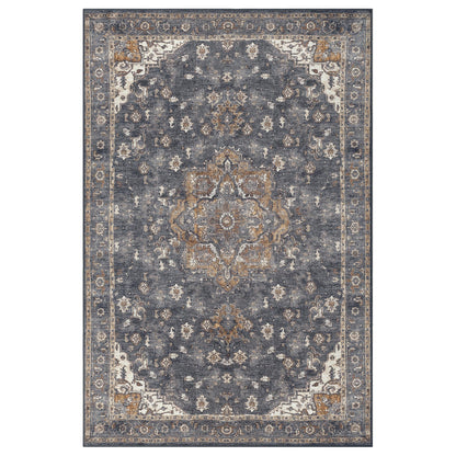 Keen Home Design 6x9 Rug - Machine Washable Area Rug with Non-Slip Backing, Ideal for Living Room, Dining Room, Bedroom - Vintage, Easy Clean, Durable, Low Pile Rug - (6' x 9')