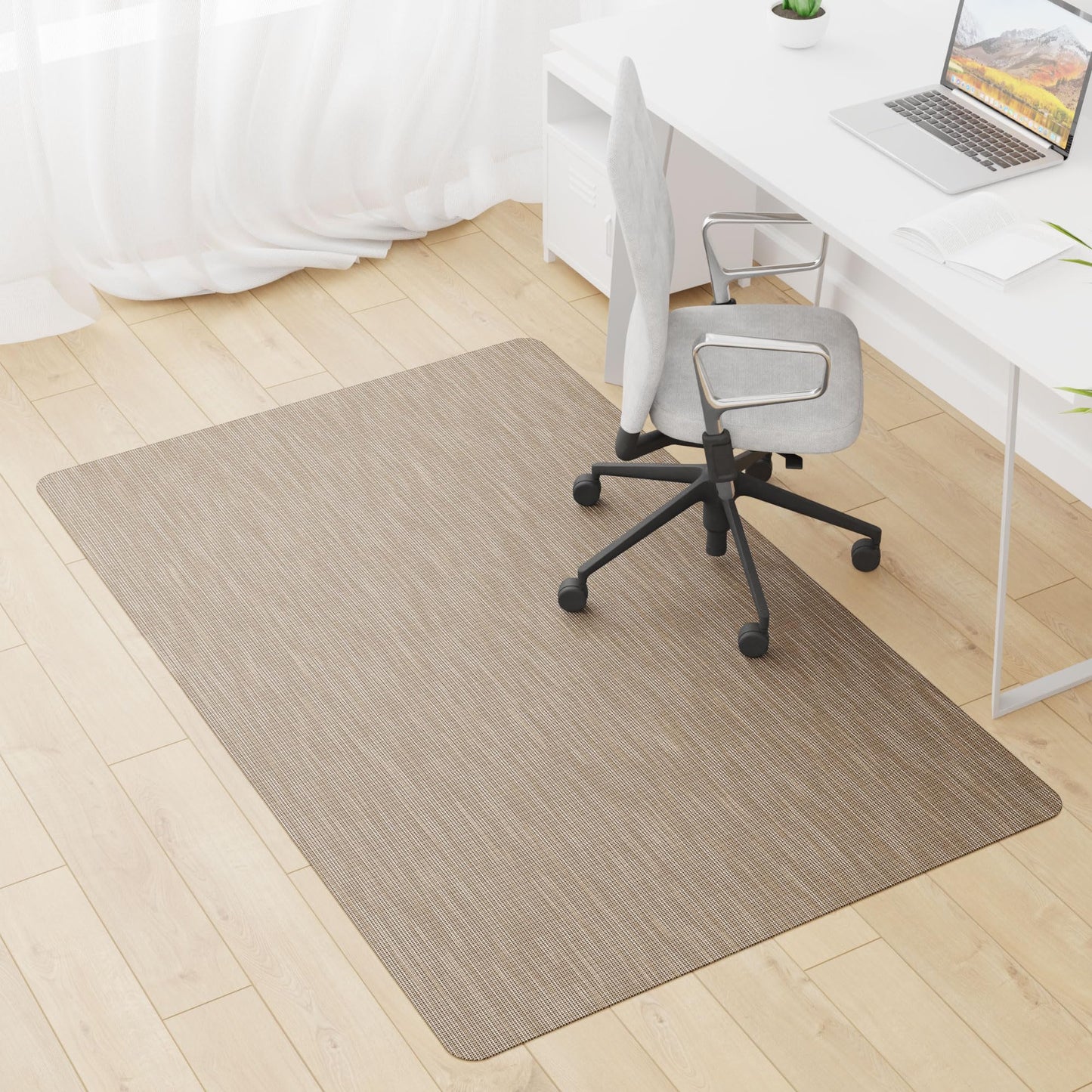 HOMEK Office Chair Mat, 46" x 72" Computer Chair Mat for Hardwood Floor, Non-Curve Anti Slip Hard Floor Protector for Rolling Chair, PVC Mat Desk Rug for Home Office