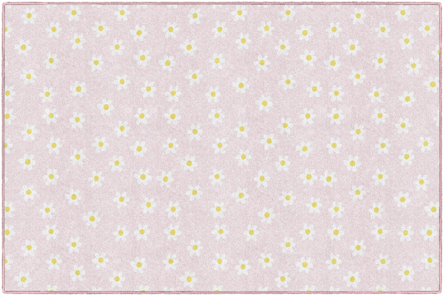 Flagship Carpets Pretty in Pastel All Over Daisies Educational Area Rug for Kids Room, Children's Classroom Rug for Teaching and Playroom, 5' X 7'6" - Pink