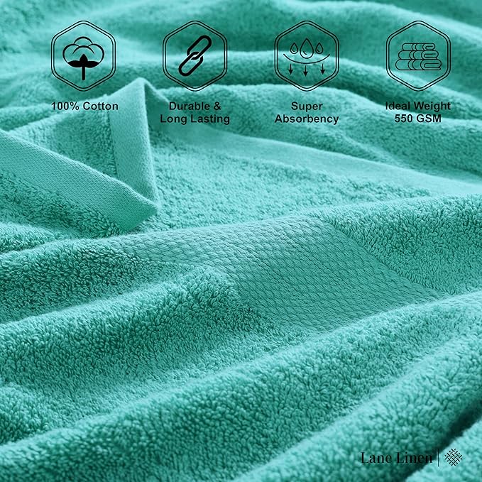 LANE LINEN Bathroom Towels Set- 100% Cotton Luxury Bath Towels