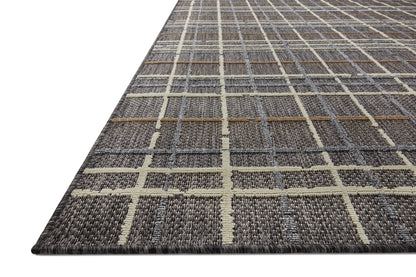 Loloi II Rainier Collection RAI-11 Indoor/Outdoor, Charcoal/Multi 5'-3" x 7'-7" Area Rug