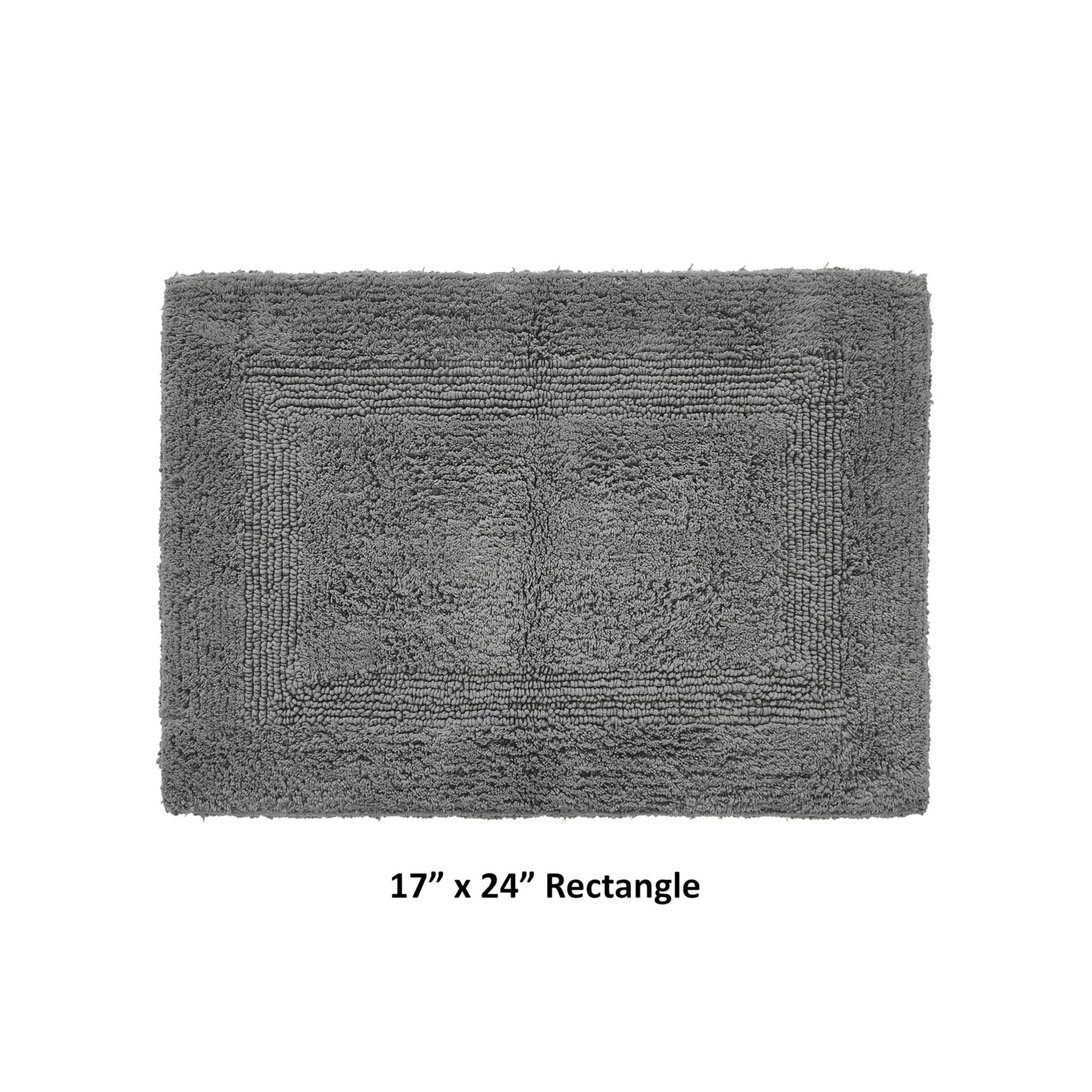 Better Trends Bath Room Rugs 100% Cotton Soft Tufted 17" x 24" Bath Rug Water Absorbent, Reversible Machine Washable for Bath Room Floor Decor, Laundry Room, Oeko-Tex Certified Grey Lux Collection