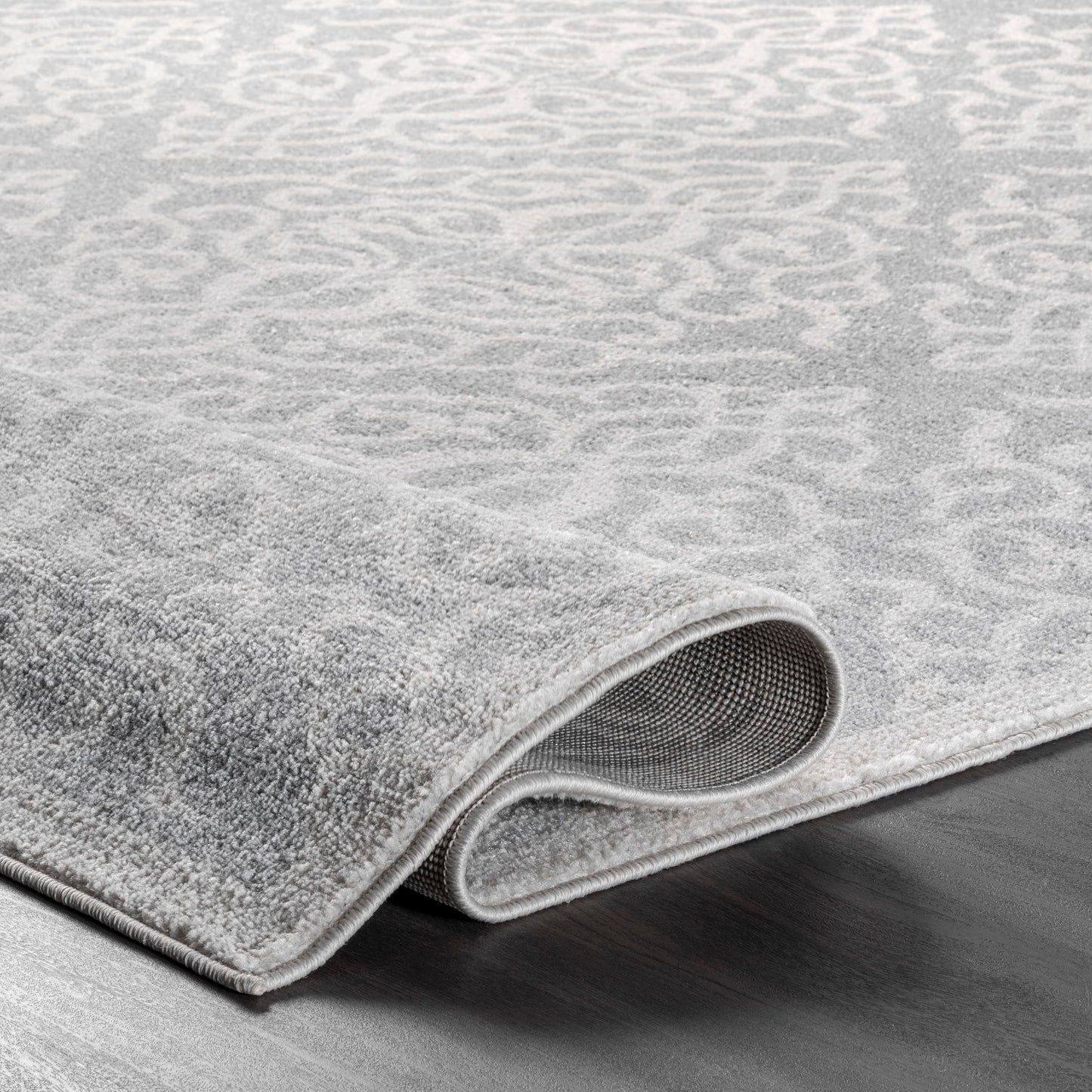 Nuloom Jaime Grey/Ivory, 6'7" x 9', Vintage Trellis, Soft and Cozy, High Traffic, Stain Resistant, Easy Clean, Durable Area Rug for Bedroom, Living Room, Dining Space, Den, Foyer, Entryway