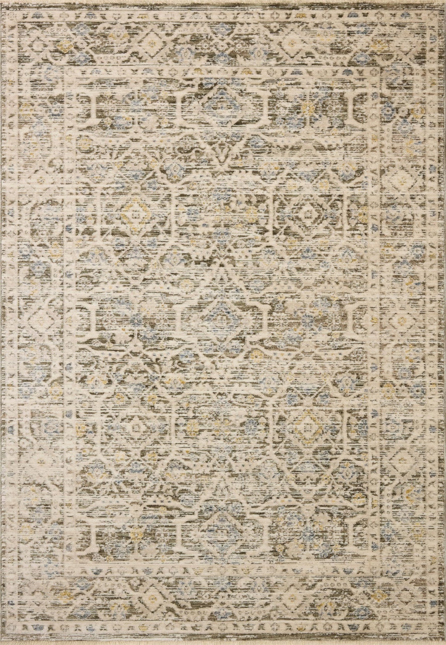 Loloi Clarisse Collection CLS-08 Olive/Ivory 7'-10" x 10'-2" Fringe Area Rug