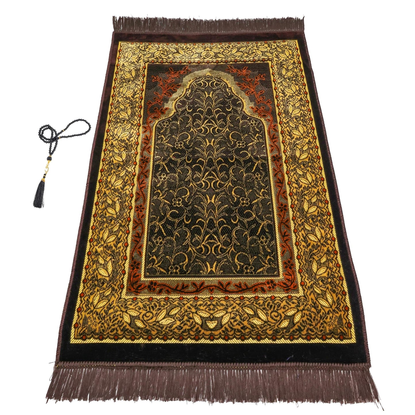 FIRASET Muslim Prayer Rug, Soft Plush Thin Islamic Prayer Mat, Janamaz, Sajada, Praying Carpet, Islamic Gift, Foldable Portable Turkish Prayer Mat for Men&Women, Lightweight Travel Prayer Rug, 26"x43"