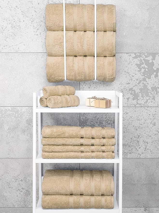 American Soft Linen Luxury 4 Piece Bath Towel Set, 600 GSM 100% Cotton Turkish