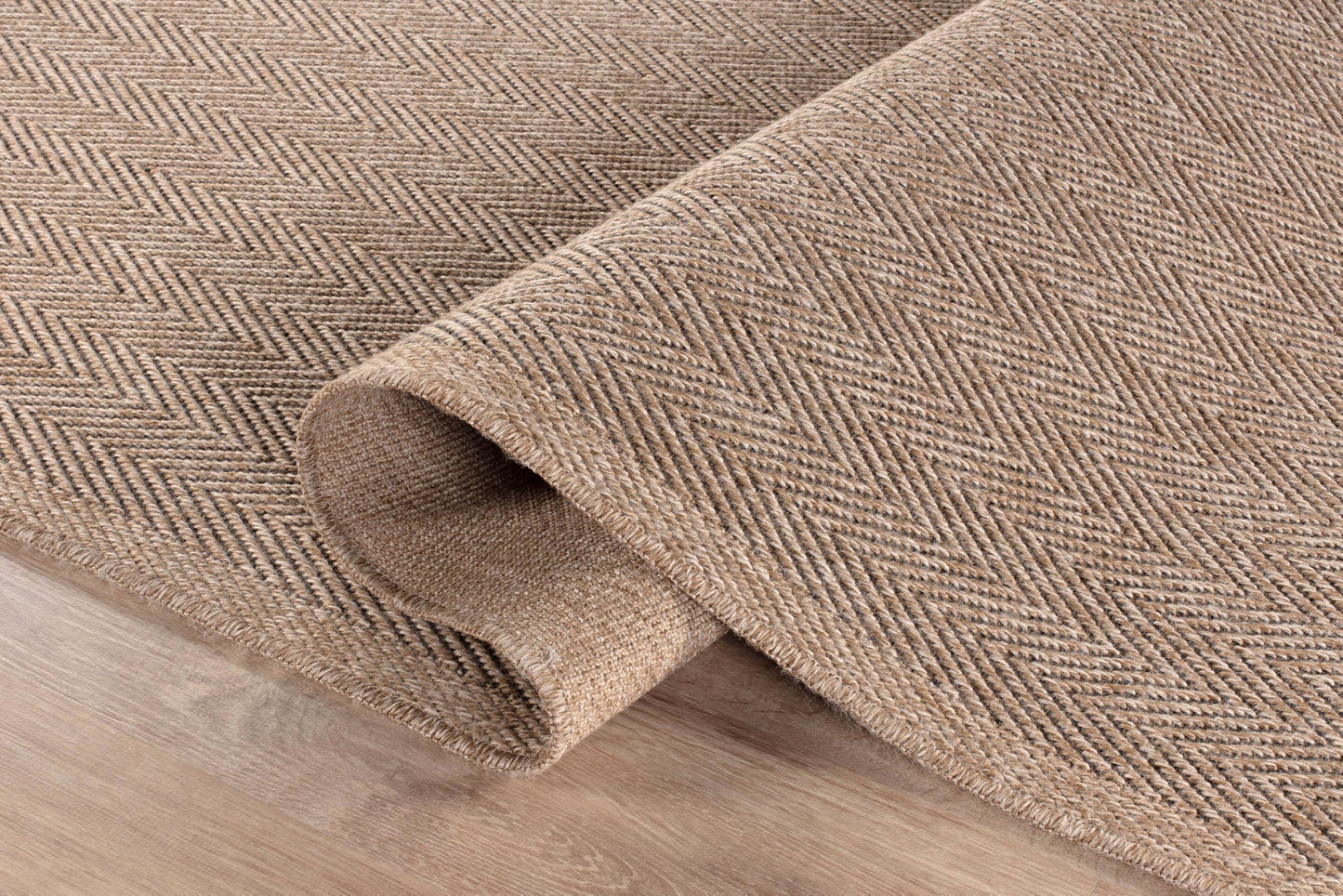 CAMILSON Easy Jute Rug 10x14, Indoor Outdoor Natural Color Fiber Area Rugs for Living Room Patio and Kitchen Rug Herringbone Woven Design Easy-Cleaning Washable Outside Carpet Alfombras 10 x 14