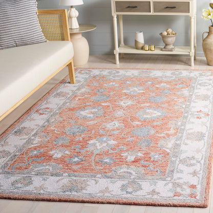 SAFAVIEH Area Rug 9x12 - Heritage Collection - Large - Rust & Ivory, Handmade Wool, Ideal for Living Room, Bedroom, Dining Space (HG125P)