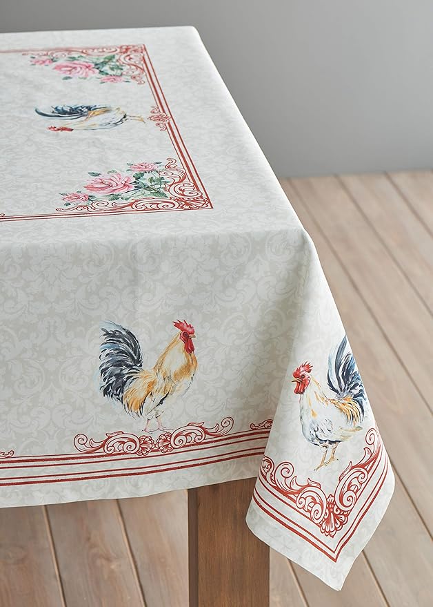 Maison d' Hermine Table Cloth Rectangle Table 100% Cotton 70 x 108 Inches Tablecloth Reusable Decorative Everyday Use for Dining Room, Farmhouse, Home Party, Festive & Wedding Spring Summer - Campagne