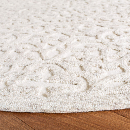 SAFAVIEH Trace Collection 6' Round Camel / Ivory TRC103E Handmade Premium Wool Area Rug