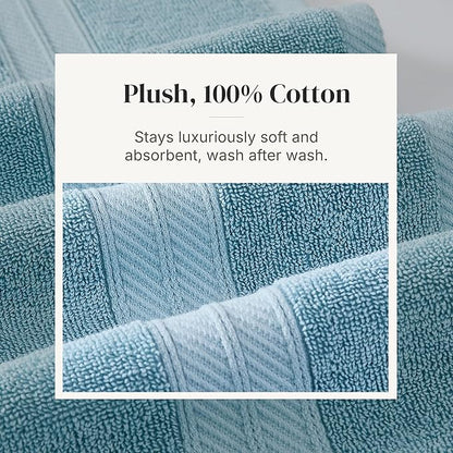 Modern Threads Trefoil Filigree 6-Piece 100% Cotton Towel Set – Reversible Yarn