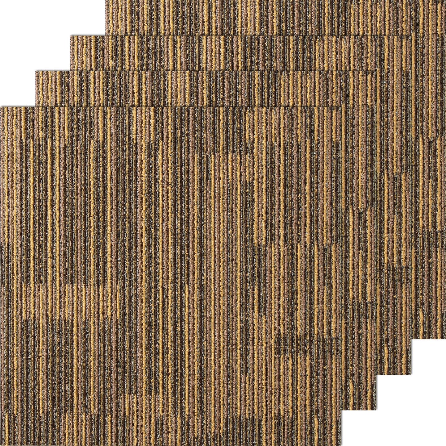 VEVOR Carpet Tiles Reusable, 20"x 20" Carpet Squares with Padding Attached, Soft Padded Carpet Tiles, Easy Install DIY for Bedroom Living Room Indoor Outdoor (16 Tiles, Mixed Brown)