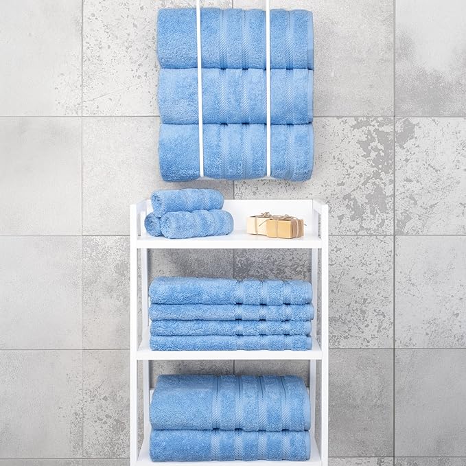 American Soft Linen Luxury 4 Piece Bath Towel Set, 600 GSM 100% Cotton Turkish
