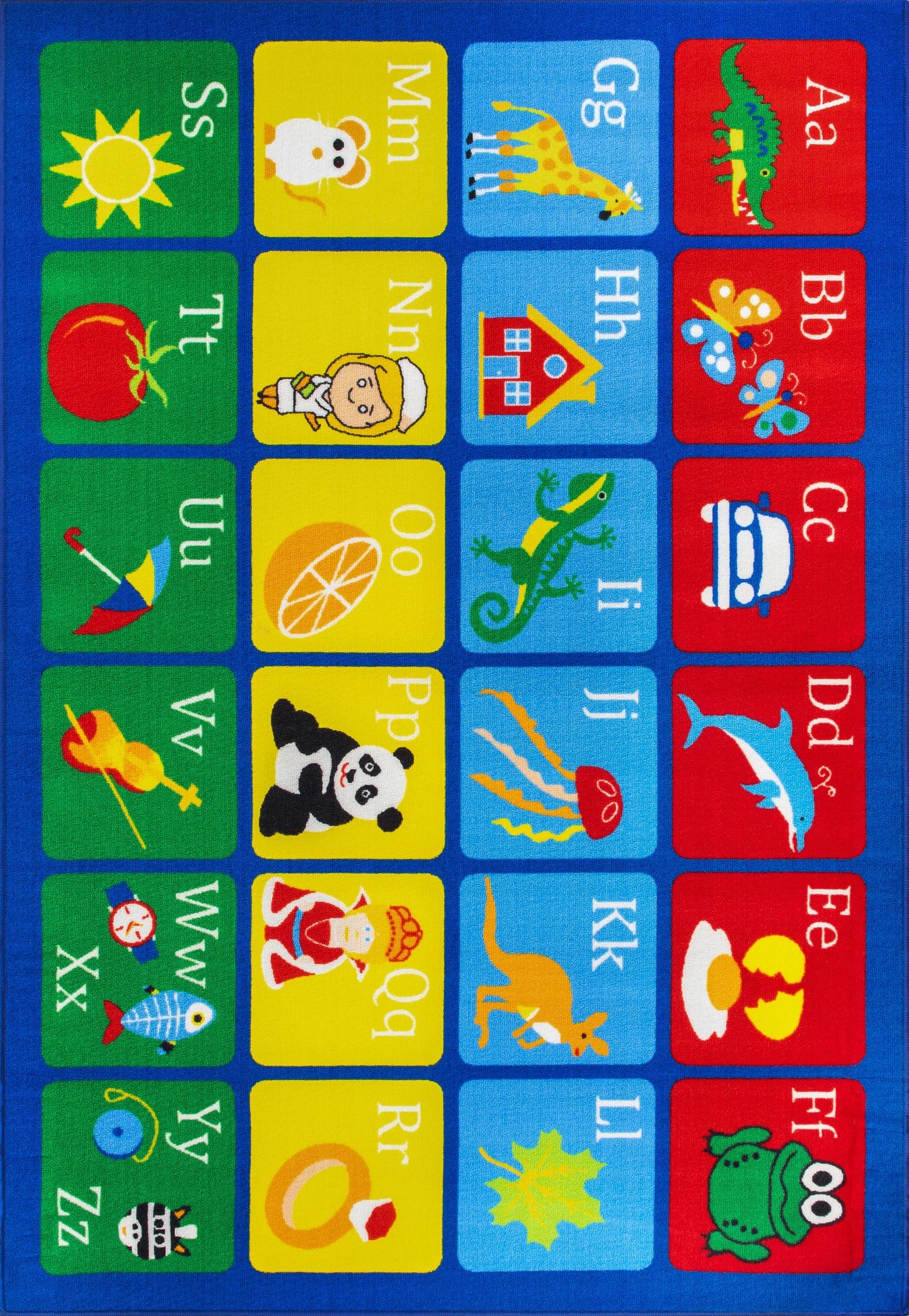 Rugshop Kids Alphabet Educational Learning High Traffic Living Room,Bedroom,Kitchen, Home Office Non Slip Area Rug 3' x 5' Multi