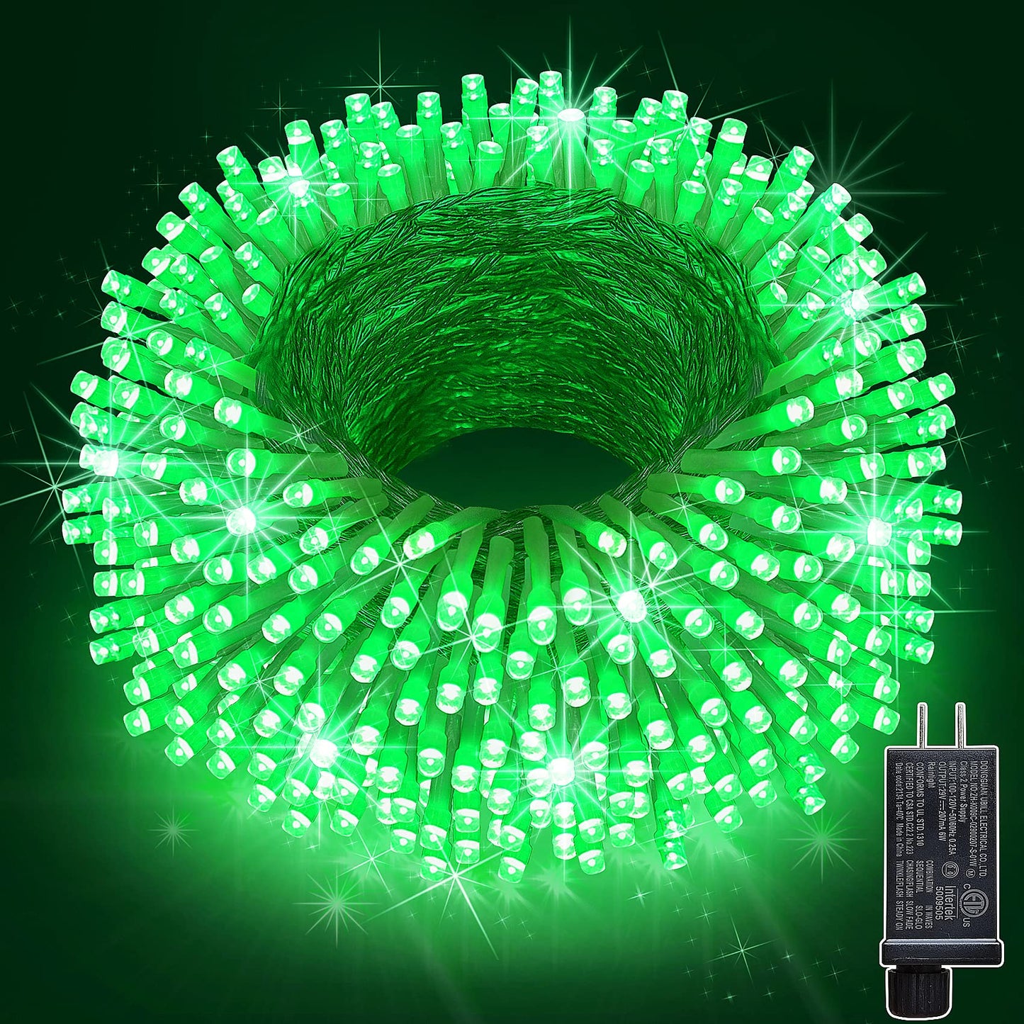 KNONEW 197FT 500 LED Christmas Lights Outdoor String Lights 8 Modes & Memory Fairy Light Plug in Waterproof LED String Lights for Xmas Yard Tree Wedding Party Holiday Decorations (Green)