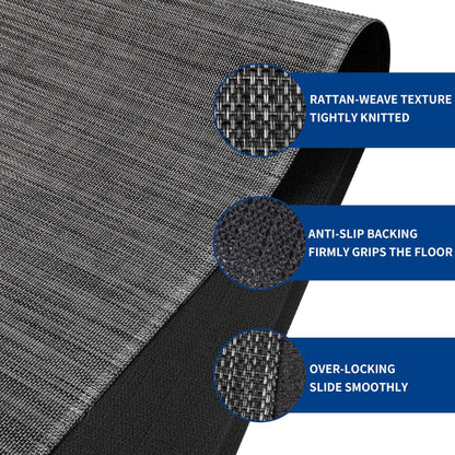 Naturei Office Chair Mat for Hardwood & Tile Floor, 30" x 48" Anti-Slip Desk Chair Mat, Easy Glide Floor Protector for Rolling Chairs, Floor Mat for Office Chair for Home Office (Dark Gery)