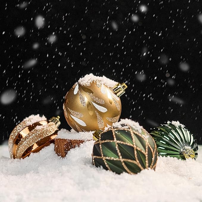JORNOY Christmas Balls Ornaments, 30ct Shatterproof Xmas Tree Decorations, Hanging Bulbs Baubles Set with String for Holiday Home Party Decor, 2.36 inch/60mm, Earth Tone