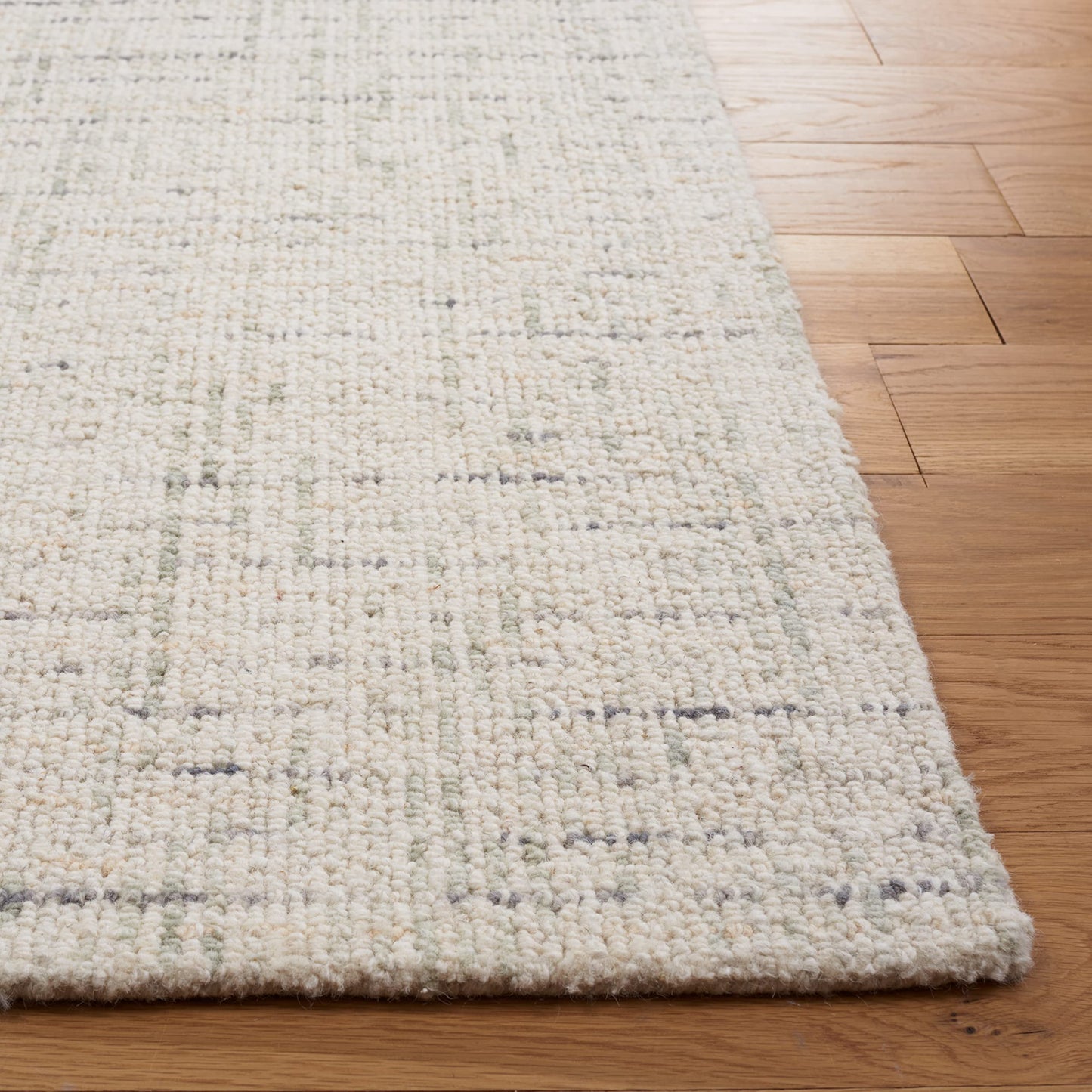 SAFAVIEH Abstract Collection Area Rug - 6' x 9', Ivory & Light Grey, Handmade Wool, Ideal for High Traffic Areas in Living Room, Bedroom (ABT468K)