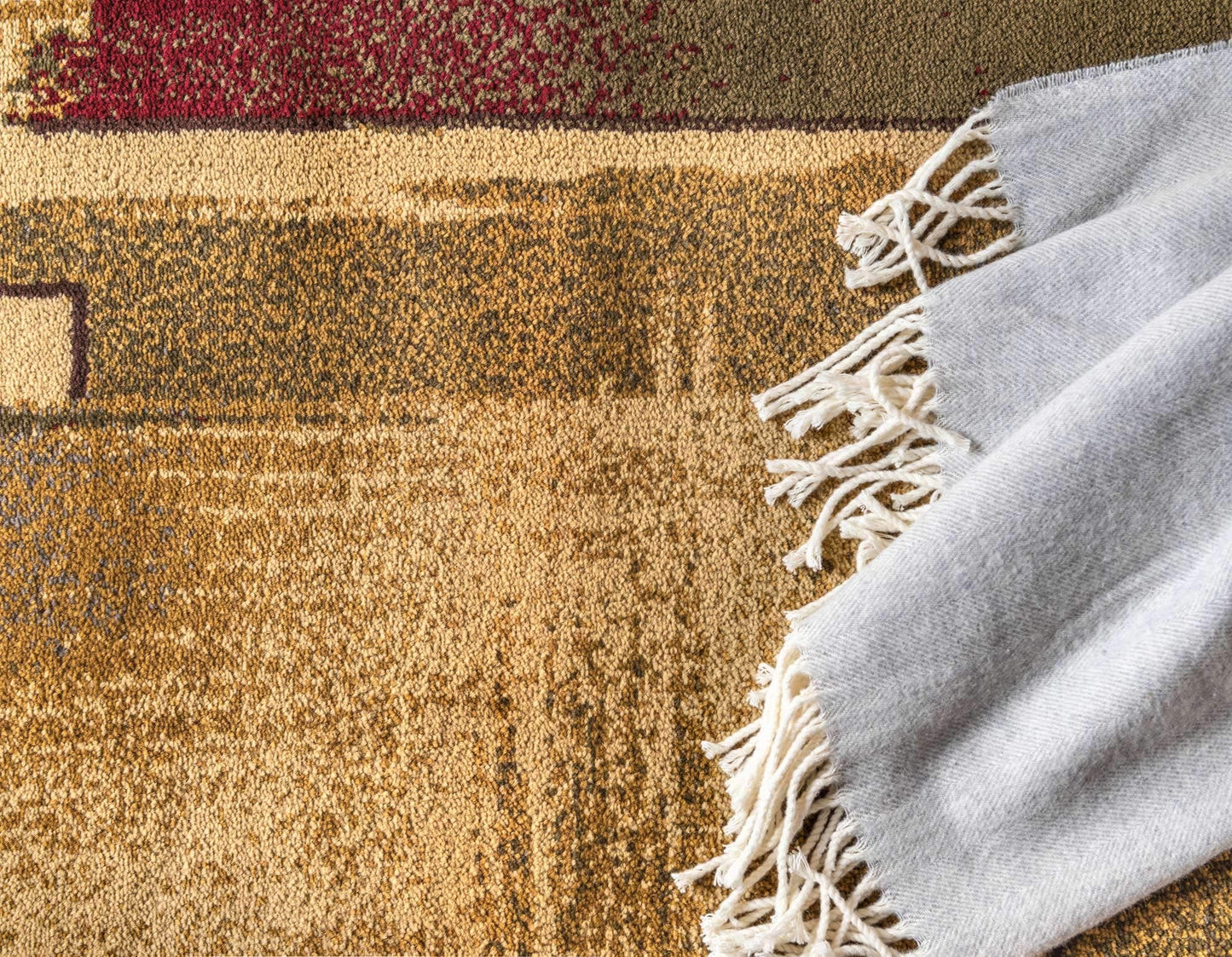 Unique Loom Barista Collection Area Rug - Timor (4' 1" x 6' 1" Rectangle, Multi/ Red)