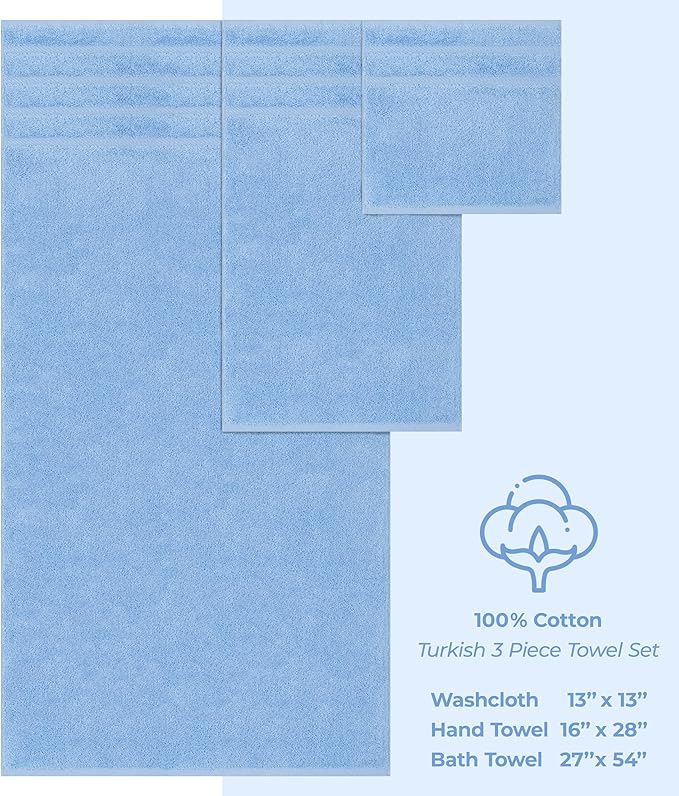 American Soft Linen Premium 3 Piece Towel Set, 1 Bath Towel 1 Hand Towel 1