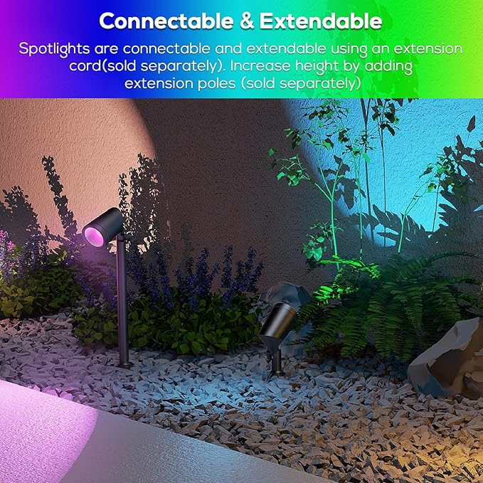 ZYAN 4 Pack 24W Smart Landscape Lights, Color Changing, Compatible with Alexa