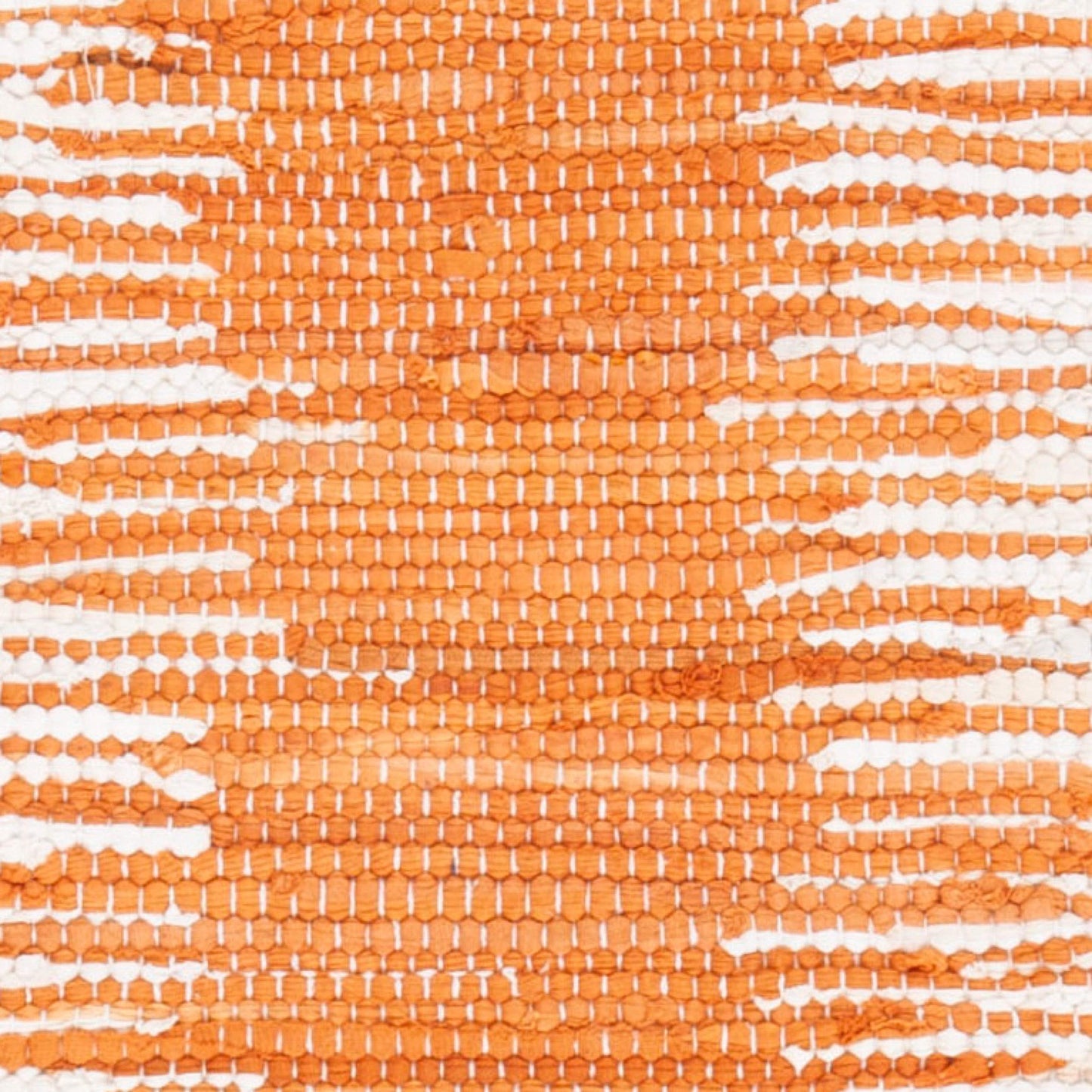 SAFAVIEH Montauk Collection Runner Rug - 2'3" x 9', Orange, Handmade Stripe Fringe Cotton, Ideal for High Traffic Areas in Living Room, Bedroom (MTK751C)