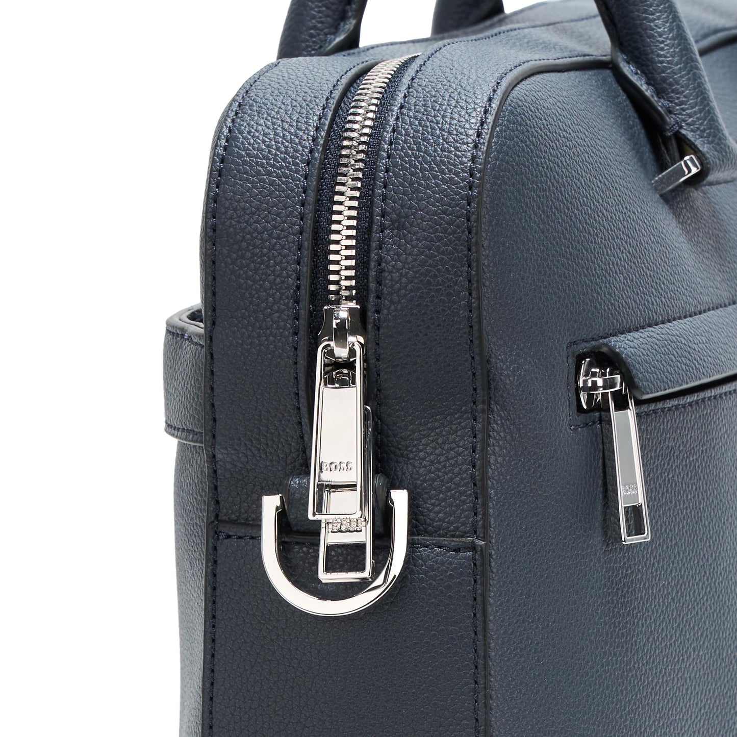 BOSS, Ray Soft Friendly Leather Brief Case, dusty blue, One Size