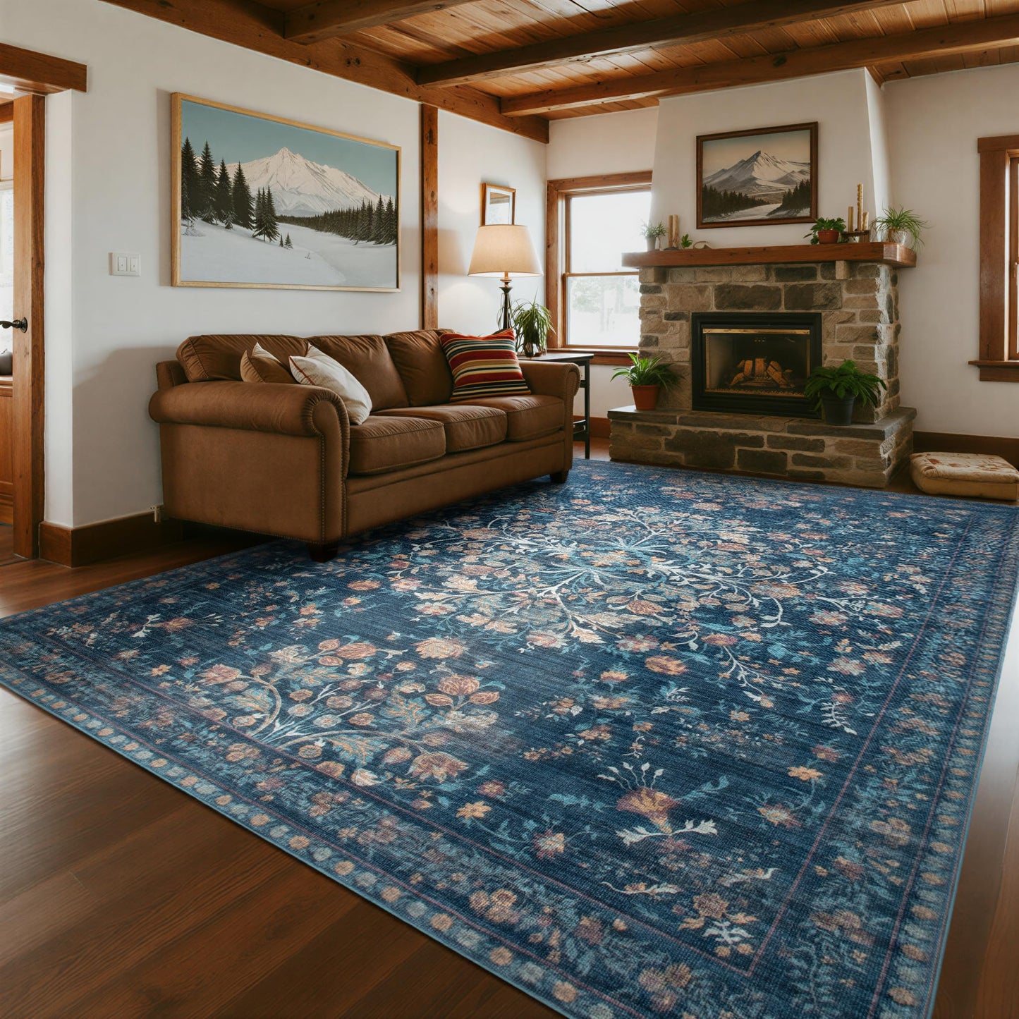 BGASZ Washable Rugs 8x10 Area Rugs for Living Room,Ultra Soft Faux Wool Retro Carpets,Non Slip Backing,Durable Edge Binding,Stain Resistant,The Large Carpet for Bed Room,Dining Room,Office Decor