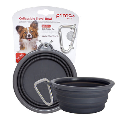 Sale Collapsible Silicone Water Travel Bowl with Clip for Dog and Cat, Portable and Durable Pop-up Feeder for Convenient On-The-go Feeding Size: Large (5 Cups) Grey