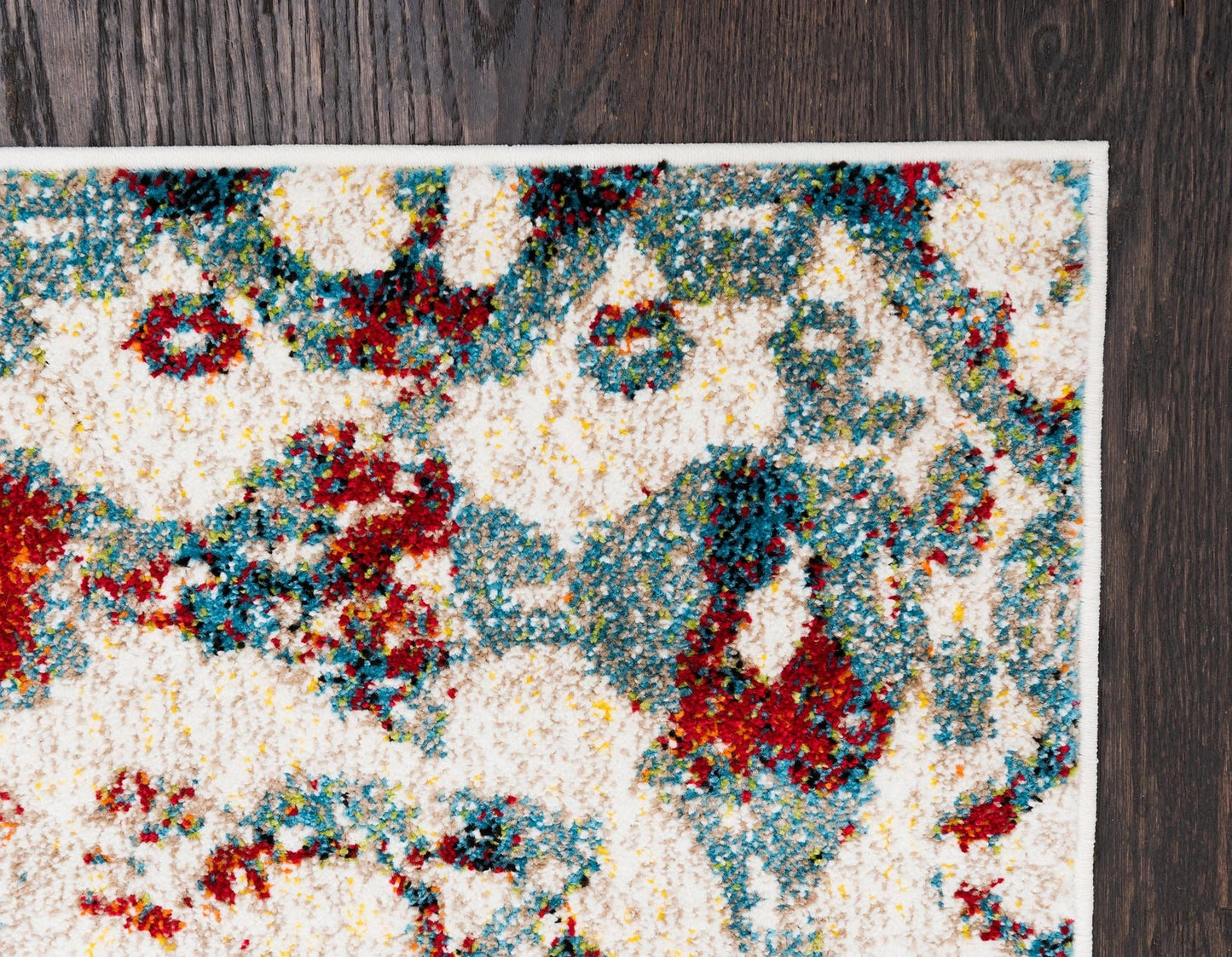 Unique Loom Rosso Collection Vintage, Geometric, Bohemian, Traditional, Distressed, Southwestern Area Rug (5' 0 x 8' 0 Rectangular, Multi/Ivory)