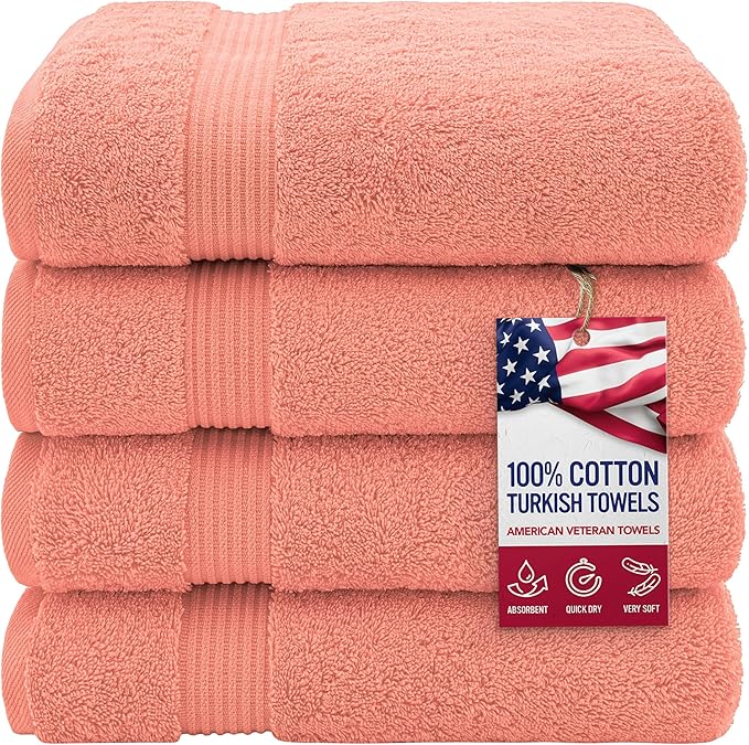 American Veteran Towel, 100% Cotton Turkish Bath Towels