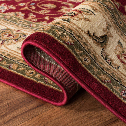 SAFAVIEH Lyndhurst Collection Area Rug - 10' x 14', Red & Ivory, Traditional Oriental Design, Non-Shedding & Easy Care, Ideal for High Traffic Areas in Living Room, Bedroom (LNH312A)