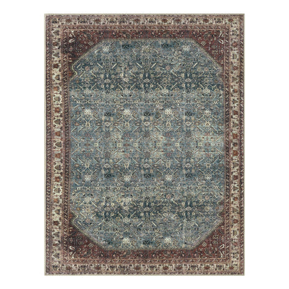 Keen Home Design 5x7 Rug - Machine Washable Area Rug with Non-Slip Backing, Ideal for Living Room, Dining Room, Bedroom - Vintage, Easy Clean, Durable, Low Pile Rug - (5' x 7')