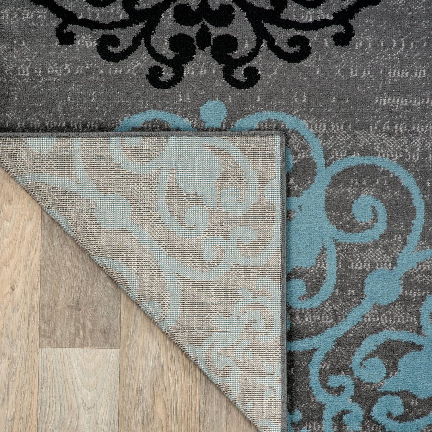 Rugshop Contemporary Modern Floral Carpet Alfombras Perfect for high Traffic Areas of Your Living Room,Bedroom,Home Office,Kitchen Area Rug 5'3" x 7'3" Gray