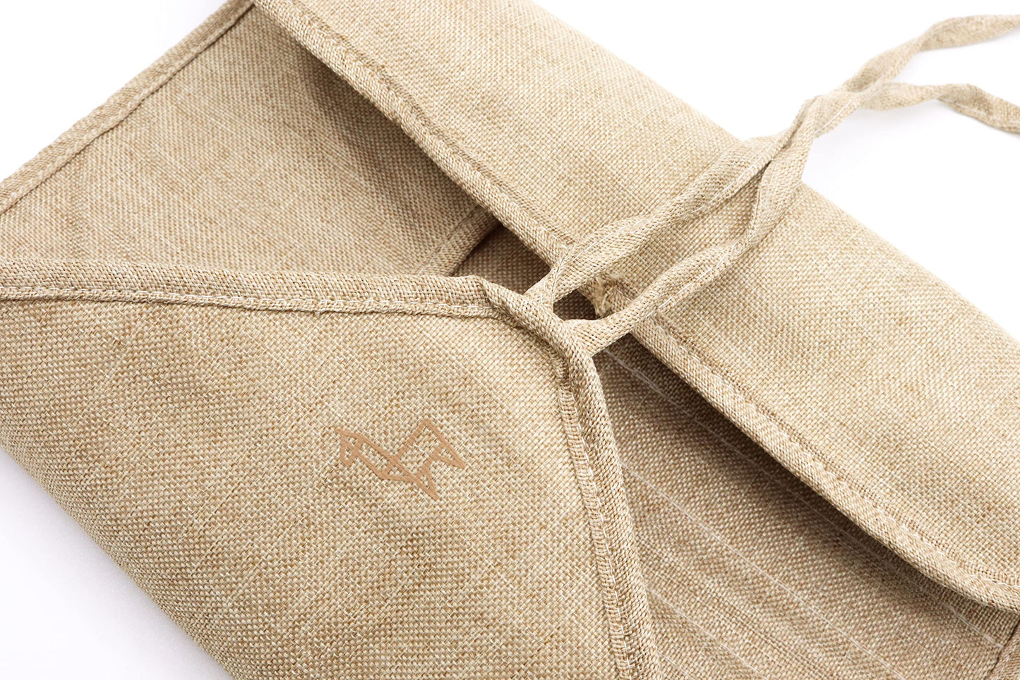 ETCHR Canvas Roll Up Brush Pouch - Brown Paint Brush Holder with Canvas Ties