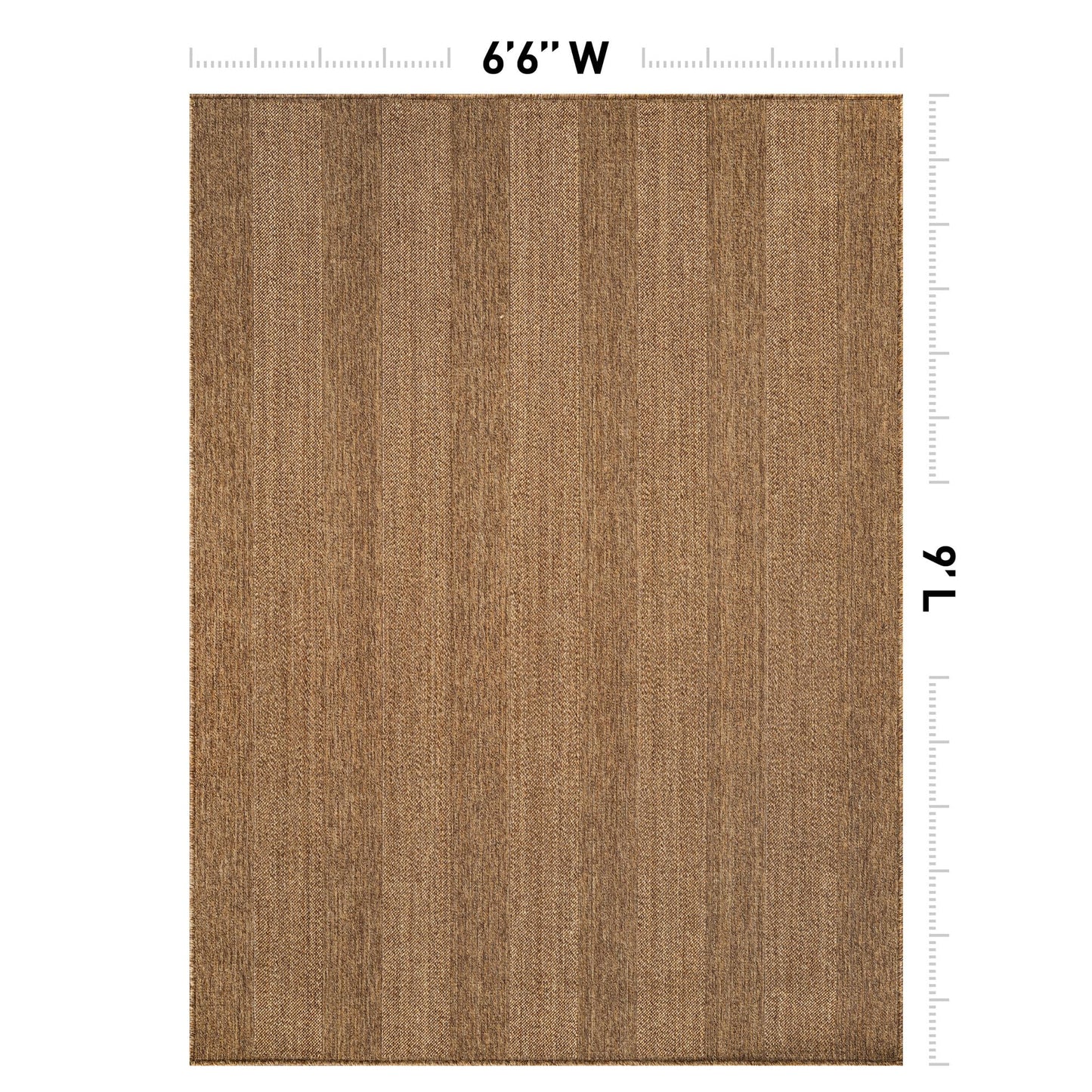 Rugshop Striped Indoor Outdoor Flat Woven Area Rug,Natural Jute-Style,Easy-Care Patio Rug for Backyard Porch Deck Balcony, 6'6" x 9' Natural/Jute