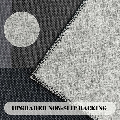 Tyrot Modern Geometric 8x10 Area Rugs for Living Room Ultra Thin Linen-Look Abstract Indoor Rug Non Slip & Non-Shedding Washable Black and White Grey Rug for Bedroom, Dining Room Home Office