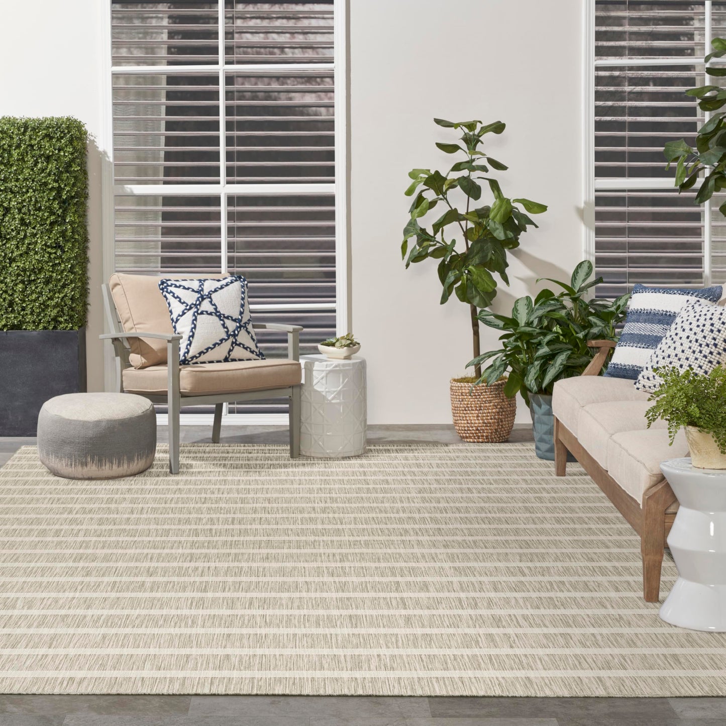 Nourison Home Positano Grey Ivory 9' x 12' Area Rug - Easy Clean, Non Shedding, Bed Room, Living Room, Dining Room, Kitchen (9' x 12')