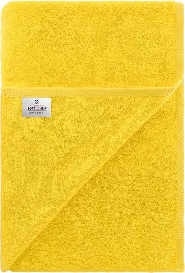 American Soft Linen 100% Cotton 600 GSM Turkish 40x80 Oversized Bath Towel Sheet