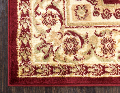 Unique Loom Versailles Collection Traditional Classic Medallion Floral Motif Area Rug (3' 3 x 5' 3 Rectangular, Burgundy/ Ivory)