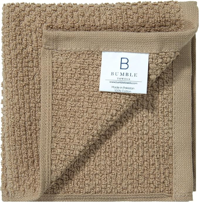 Bumble Towels Premium Dish Cloths 12"x12" | 100% Natural Ring Spun Cotton Tea