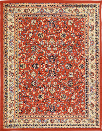 Unique Loom Sialk Hill Collection Area Rug - Washington (9' x 12' Rectangle Terracotta/Cream)