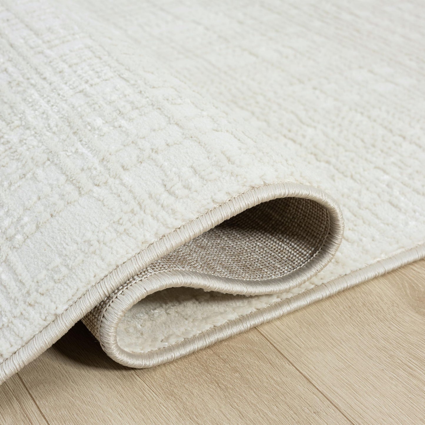 Abani Cream Area Rug - 4' x 6' - Living Room & Bedroom - Textured Weave Design - Indoor Use - Easy to Clean, Stain Resistant, Non-Shedding - Neutral Collection