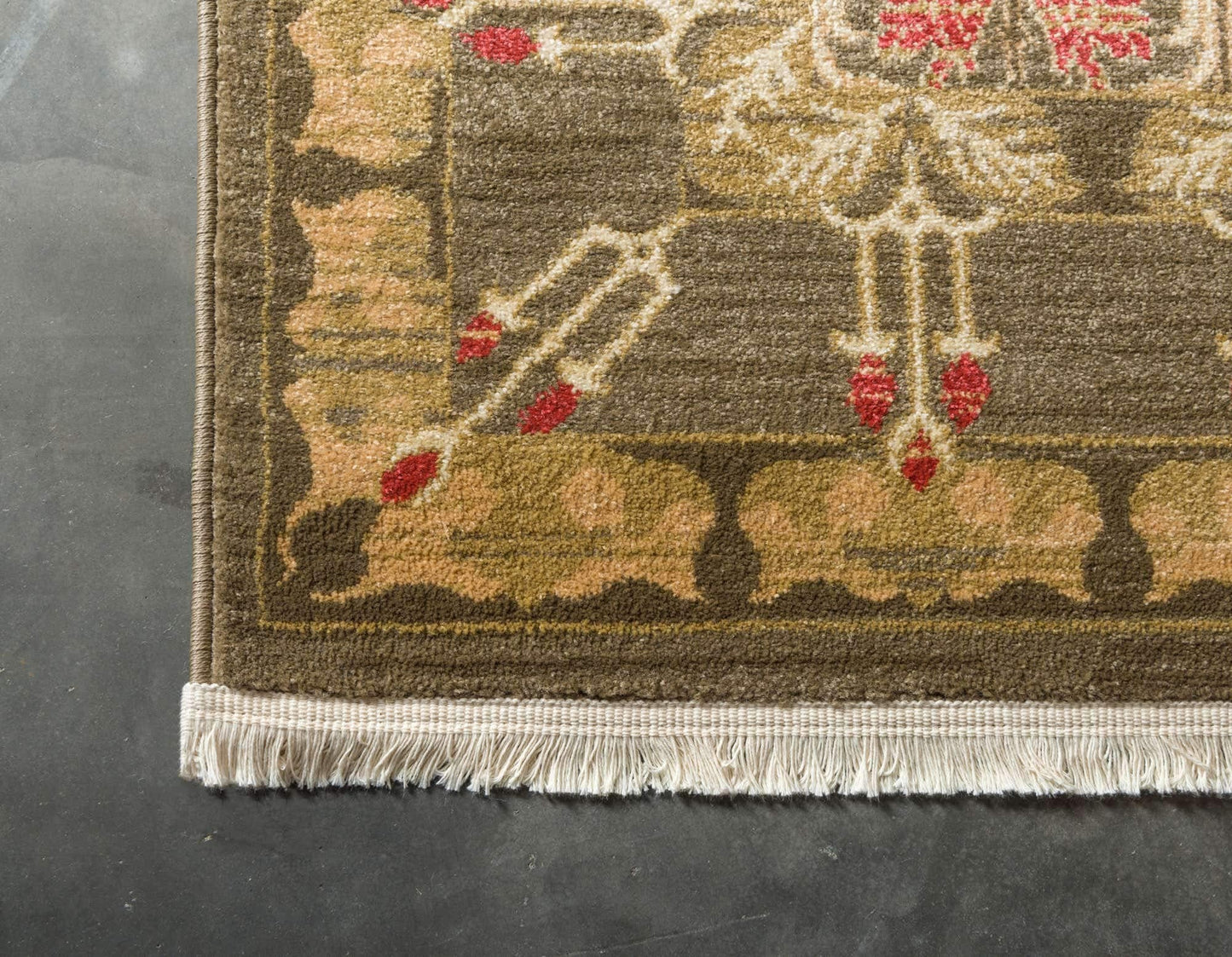 Unique Loom Edinburgh Collection Area Rug - Canmore (6' 1" x 9' Rectangle, Brown/ Light Blue)
