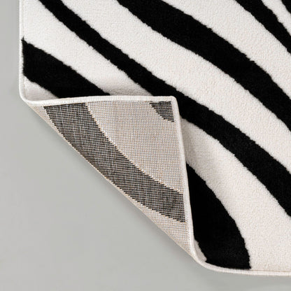 JONATHAN Y Maribo High-Low Abstract Striped Black/White 8x10 Area Rug Indoor, Non-Shedding, Stain Resistant for Bedroom, Living Room, Kitchen (SCN103F-8)