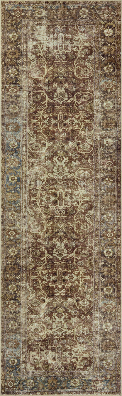 Loloi Magnolia Home by Joanna Gaines Sinclair Collection SIN-01 Rust/Lagoon 8'-6" x 11'-6", .25" Pile Height, Machine Washable, Area Rug