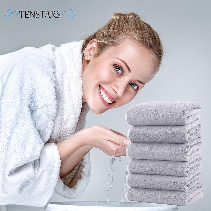 TENSTARS Silk Hemming Hand Towels