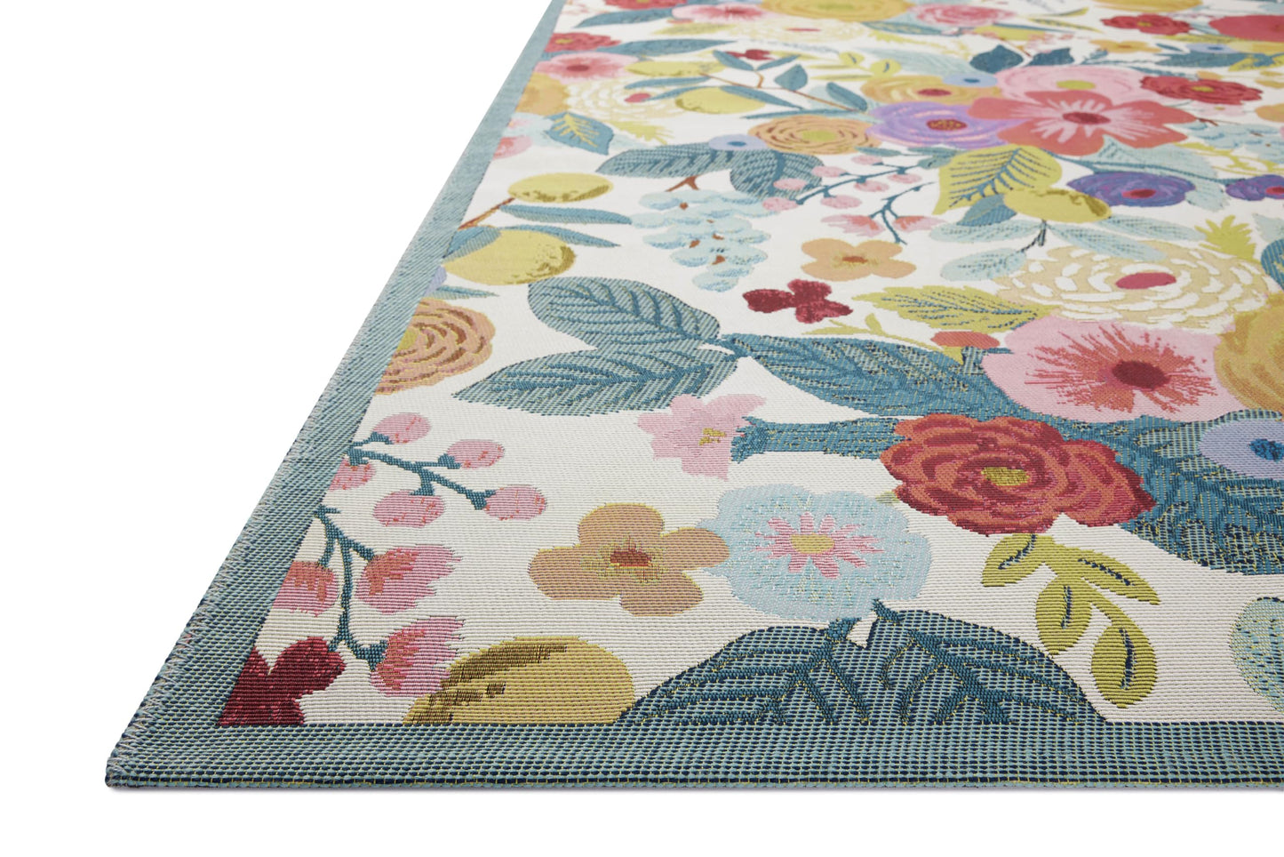 Loloi Rifle Paper Co. Perennial Collection Garden Party PRN-04 Rose/Multi 6'-7" x 9'-4" Indoor/Outdoor Area Rug