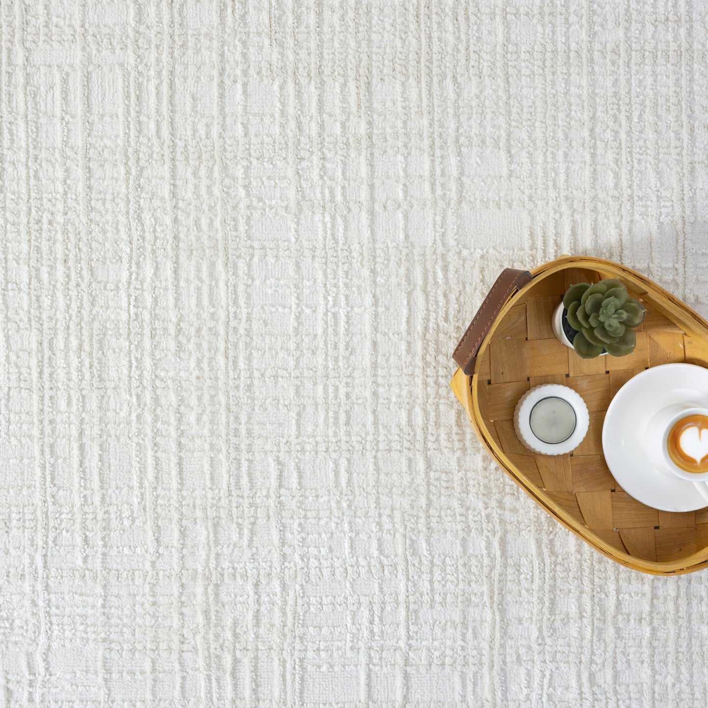 Abani Cream Area Rug - 4' x 6' - Living Room & Bedroom - Textured Weave Design - Indoor Use - Easy to Clean, Stain Resistant, Non-Shedding - Neutral Collection